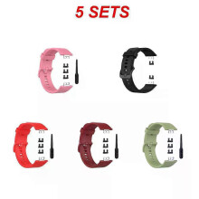 (A03   5  SET) New Silicone Band Suitable For Watch Fit TIA-B09/TIA-B19 Smart Watch Solid Color Strap Accessories Replacement Bracelet