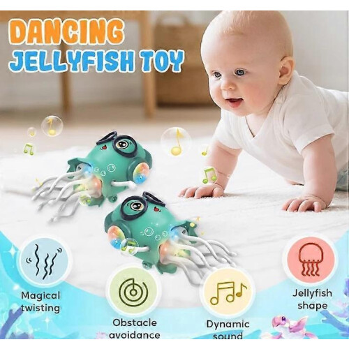 (Green) Dancing Octopus Toy Electric Crawling Toy Interactive Playing Supplies 2