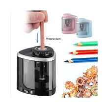 (Black) (Black) Electric Pencil Sharpener Automatic Touch Switch Pencil Sharpener School Office Classroom Stationary