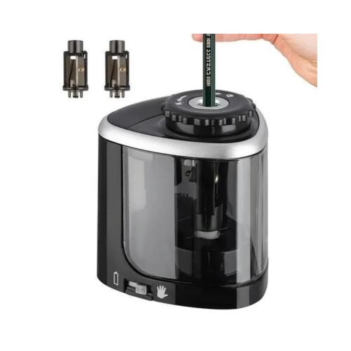 (Black) (Black) Electric Pencil Sharpener Automatic Touch Switch Pencil Sharpener School Office Classroom Stationary 2