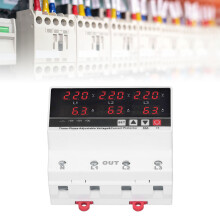 Protector de Bajo Voltaje y Sobrecorriente Ajustable para 3 Fases AC120V‑300V 63A