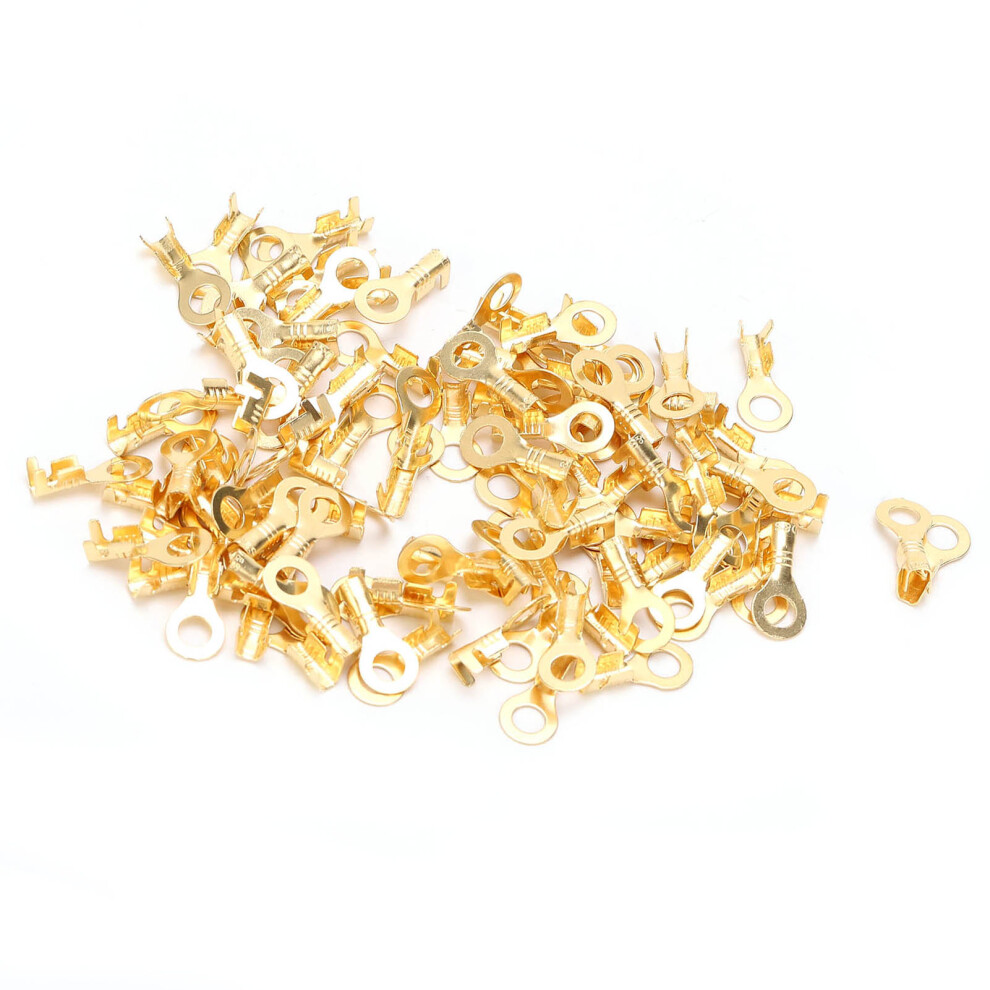 100Pcs Brass Cold Pressed Ring Terminals M4 4.2Mm Cable Crimp Ends 4191382487834
