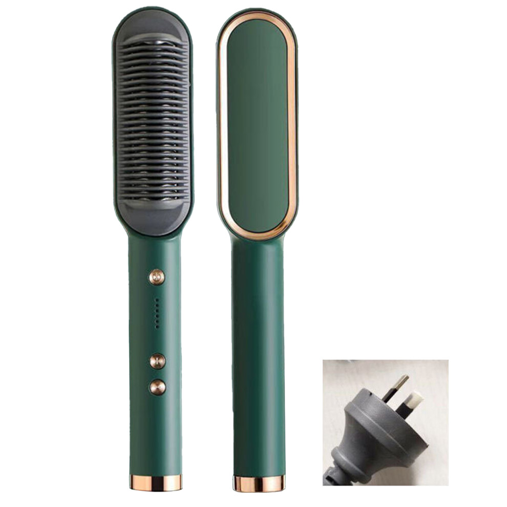 2-in-1 Negative Ions Hair Care Styler With Ptc Ceramic Heating, Anti Scald Comb Teeth Portable Electric Hair Straightener With Double Layer Anti