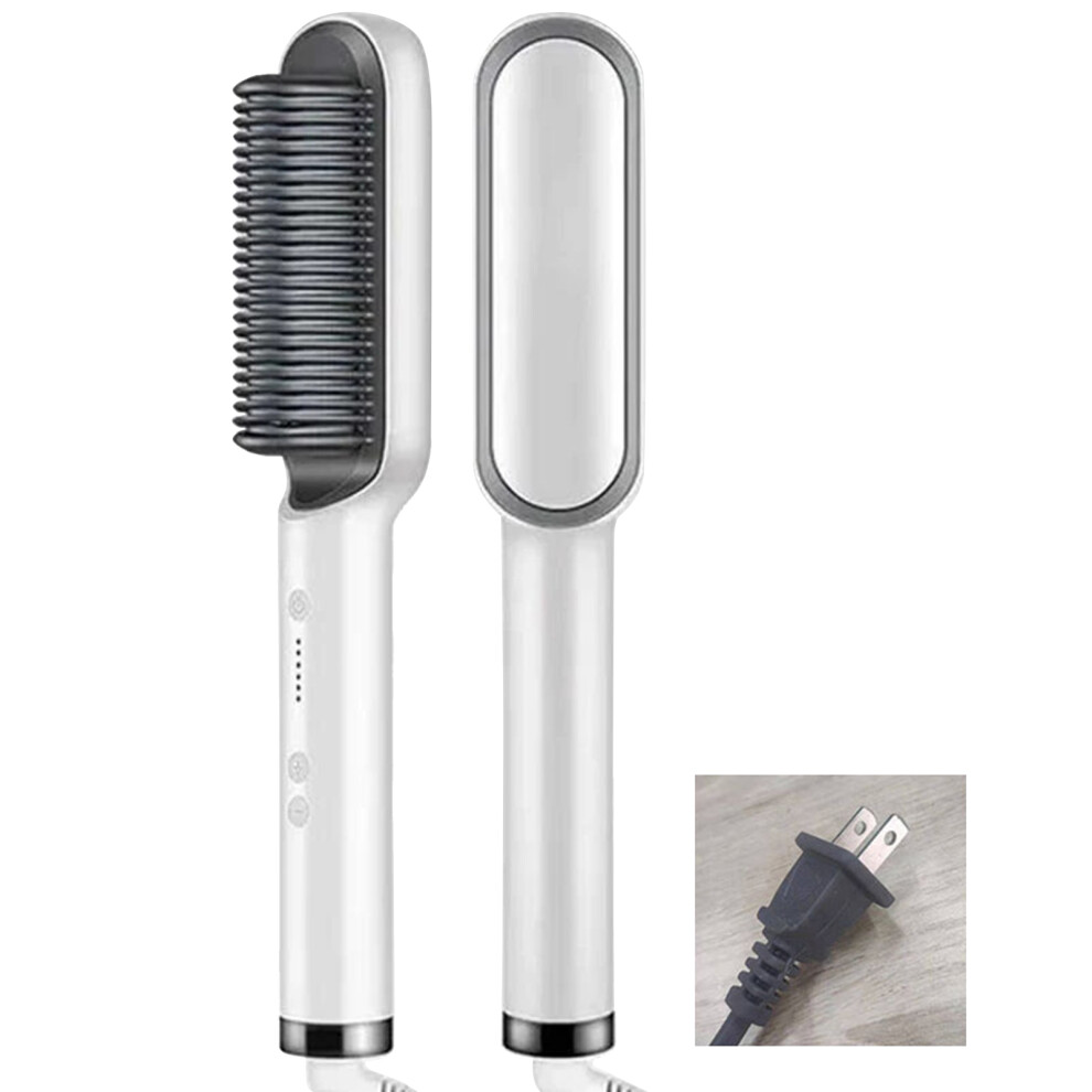 Salon Grade Hair Straightener Brush with Fast Heating, Negative Ion Hair Straightener Featuring Heat Settings for Different Hair Types and Automatic