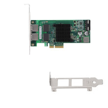 Gigabit Ethernet-adapter met Intel 82576-controller, netwerkkaart met twee RJ45-poorten voor Windows- en Linux-servers, water- en stofbestendige
