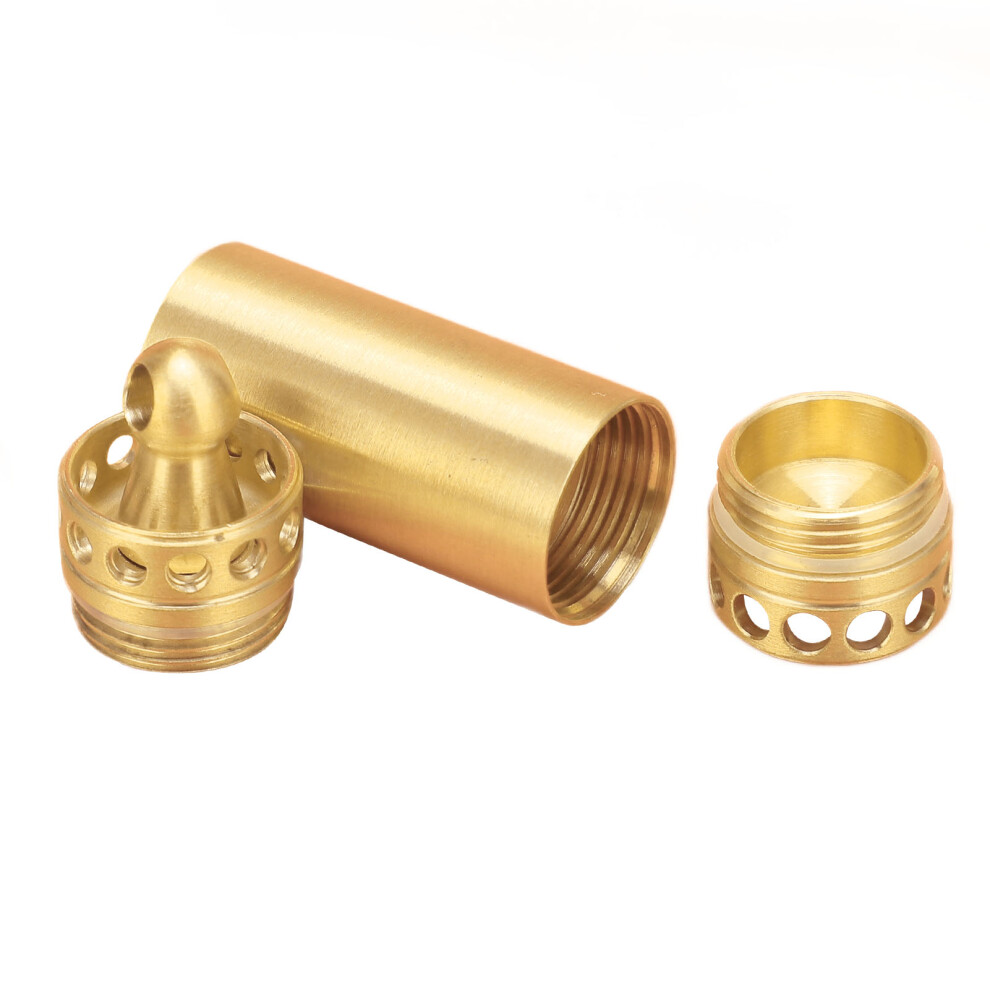 Mini Brass Keychain Pill Box with Waterproof Seals for Easy Travel