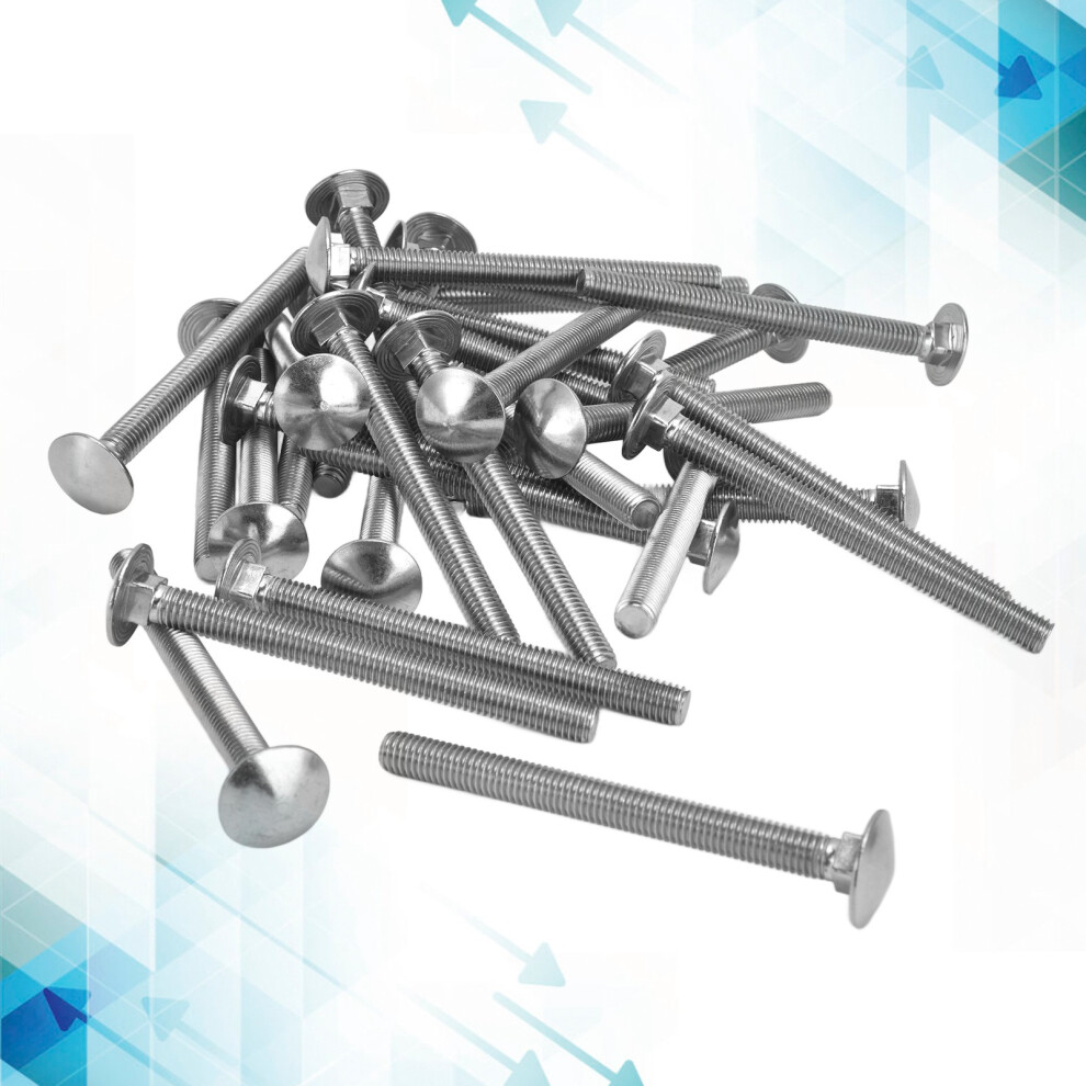 30Pcs M8x1.25 A2 Stainless Steel Carriage Bolts Din603 90Mm 8401377004479