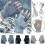 (Dark Blue)Winter Electric Rechargeable Mitten Heated Gloves Fullhalf Finger Warmer Usb It 1