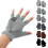 (Dark Blue)Winter Electric Rechargeable Mitten Heated Gloves Fullhalf Finger Warmer Usb It 2