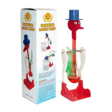 (Red) Perpetual Motion Drinking Bird with Fluid for Non-Stop Balancing Educational Kids Toy