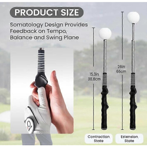 (Red) Gloryboom Telescopic Club,Retractable Golf Swing Training Aid,Golf Grip Trainer 1