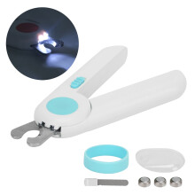 Blue LED Pet Nail Clippers, 14.5cm, Stainless Steel, LR44 Batteries