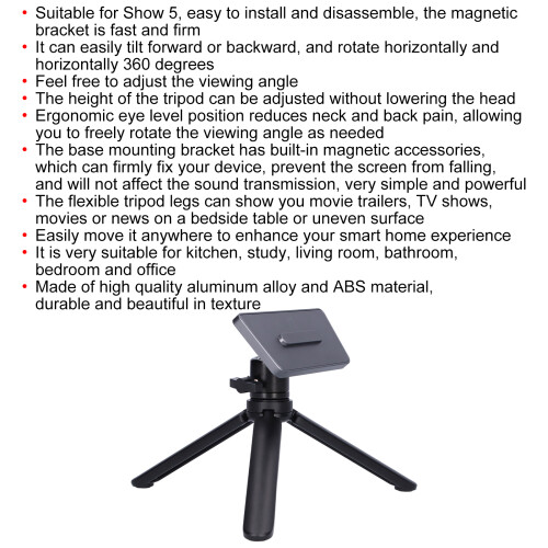 Flexible Tripod Stand for Show 5 Smart Speaker 360 Rotatable Black 2