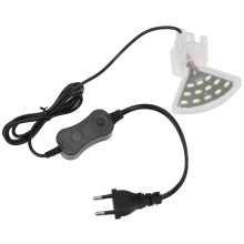 Lampada a LED bianca e blu per acquario, con clip, due modalità di illuminazione, super luminosa, a risparmio energetico, con direzione regolabile e