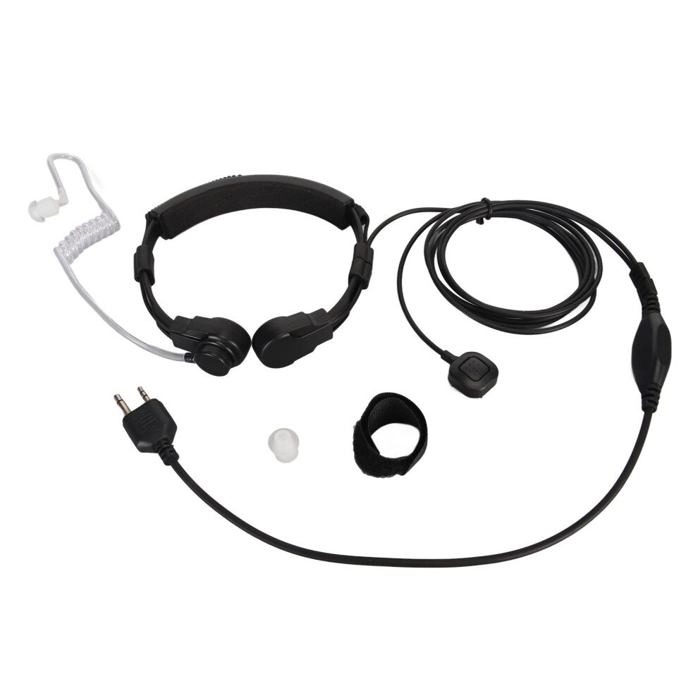 Covert Acoustic Tube Throat Mic Noise Reduction Earpiece Headset With Finger Ptt Wireless Communication Adjustable Neck Compatible For Walkie Talkies 9159805526909