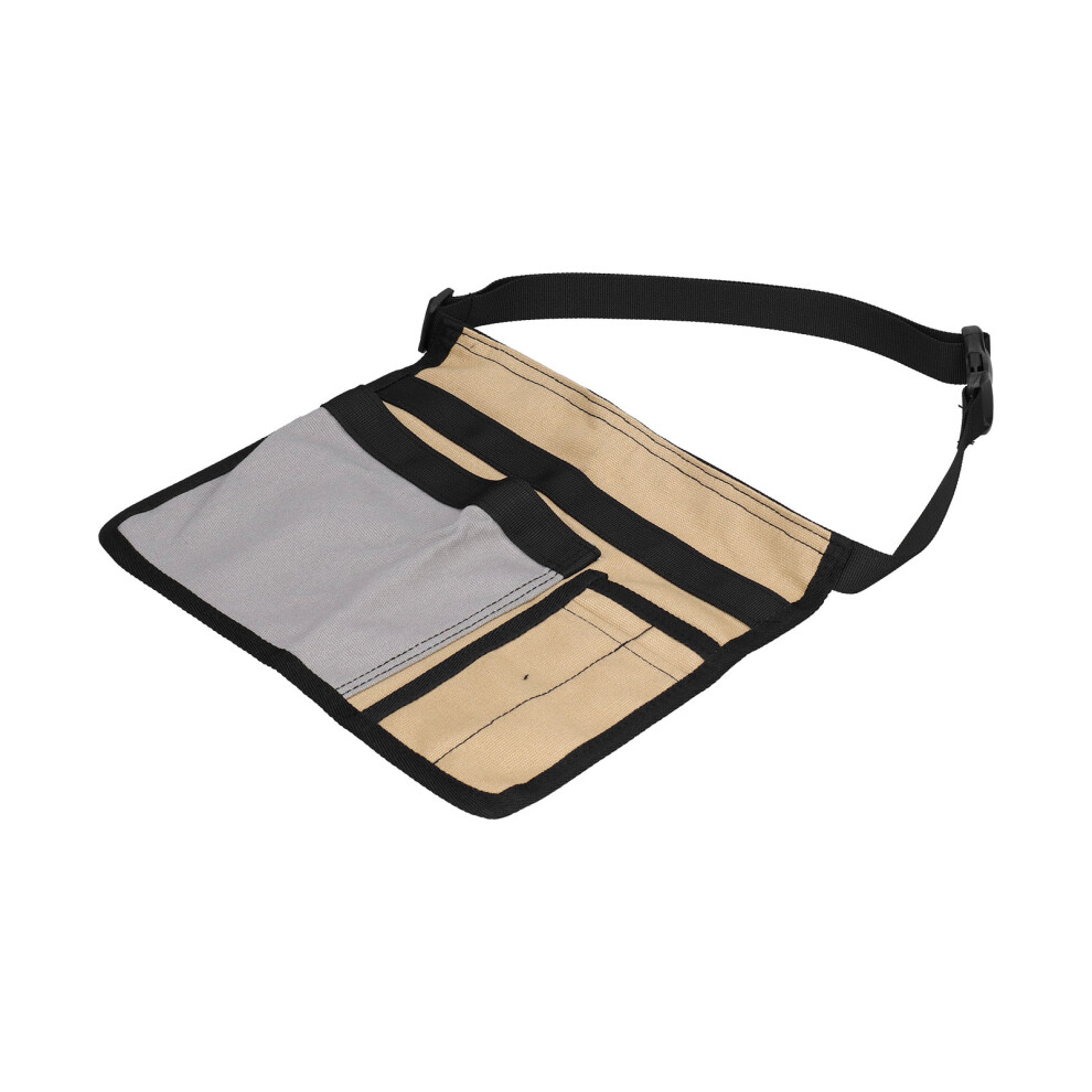Lightweight Oxford Waist Tool Bag, Multi-Pocket, 25X27.5cm, Grey Khaki 3471377007089