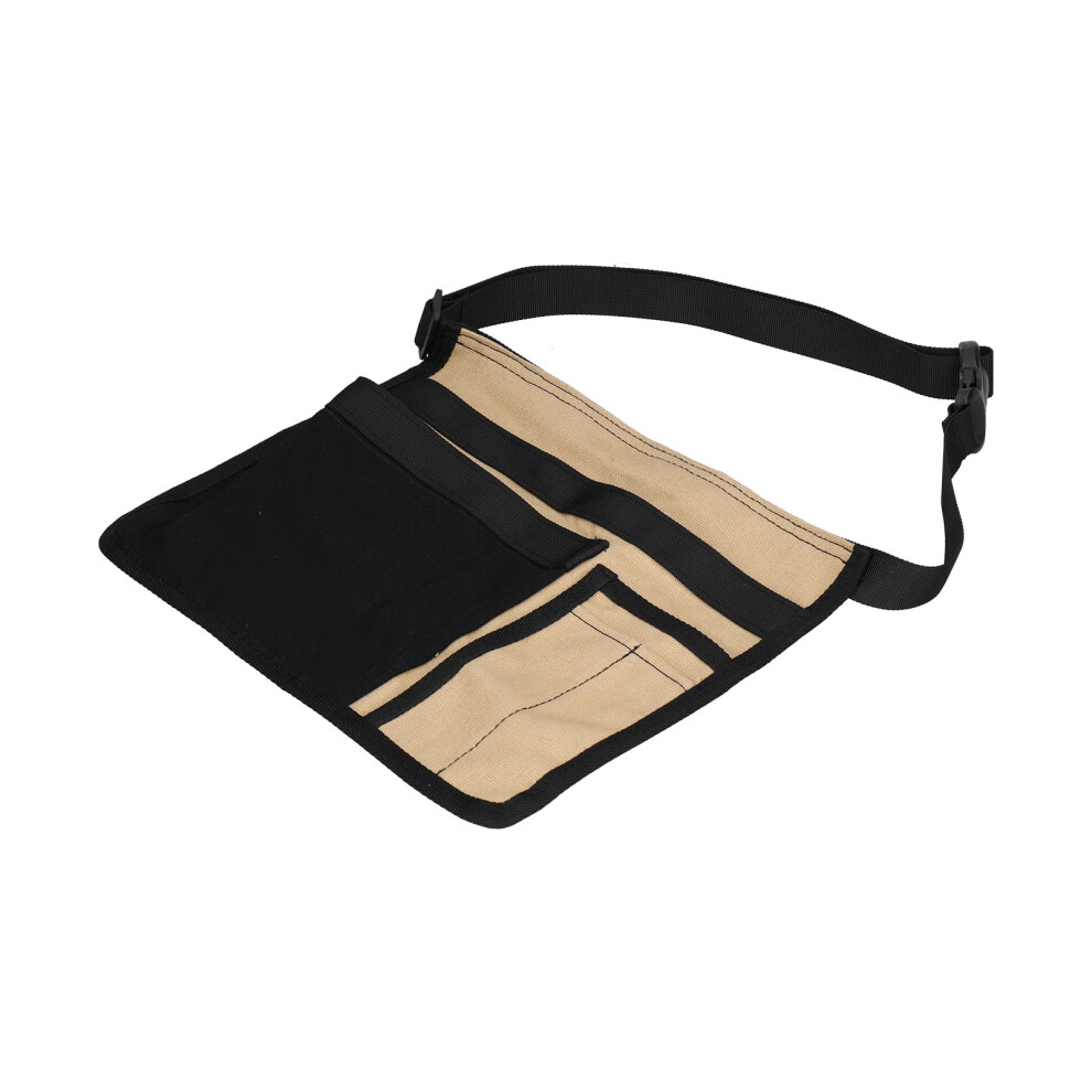 Lightweight Oxford Waist Tool Bag 25X27.5cm Multi-Pocket Black/Khaki 9311377006924