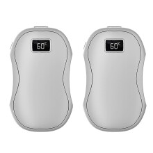 (White) Dual Magnetic Hand Warmer Double-Sided Warming Rechargeable Electric Potable Heater Gifts for Women Men