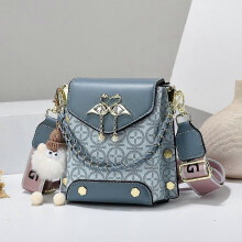 (Blue) Adorable Delicate Phone Purse With Adjustable Strap Waterproof Casual Handbag for Woman Girl