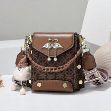 (Brown) Adorable Delicate Phone Purse With Adjustable Strap Waterproof Casual Handbag for Woman Girl