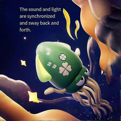 (Yellow) Electric Crawling Octopus Toy with LED Lights & Music, Smart Obstacle Avoidance 2