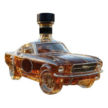 (D) Car Whiskey Glass Bottle - Car Statue Glass Whiskey Decanter Portable Flask for Car, Bar, Travel, Men's Gifts