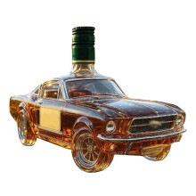 (A) Car Whiskey Glass Bottle - Car Statue Glass Whiskey Decanter Portable Flask for Car, Bar, Travel, Men's Gifts