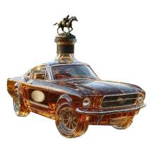 (C) Car Whiskey Glass Bottle - Car Statue Glass Whiskey Decanter Portable Flask for Car, Bar, Travel, Men's Gifts