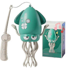 (Green And Rod) Electric Crawling Octopus Toy with LED Lights & Music, Smart Obstacle Avoidance