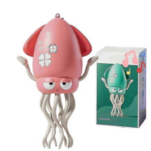 (Pink) Electric Crawling Octopus Toy with LED Lights & Music, Smart Obstacle Avoidance