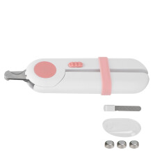 Pink Pet Nail Clippers with LR44 Batteries, 14.5x4cm Durable Claw Trimmer