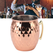 Moskau Edelstahlbecher 12x10,5 cm für Wein & Cocktails Ergonomischer Griff
