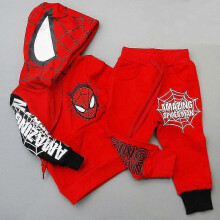 (4-5 Years, Red) Kids Boys   Tracksuit Hoodie Top Pants Set Casual Outfit Clothes