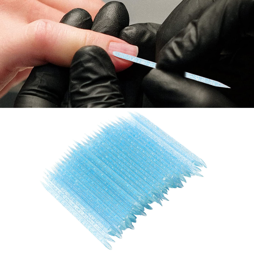 Blue 100Pcs Plastic Nail Cuticle Pusher Dead Skin Remover Manicure & Pedicure