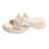 (36,White)Thick-Soled Slippers for Women Soft Upper Cushioned Platform Sole Slippers Post-Gym Relaxation 1
