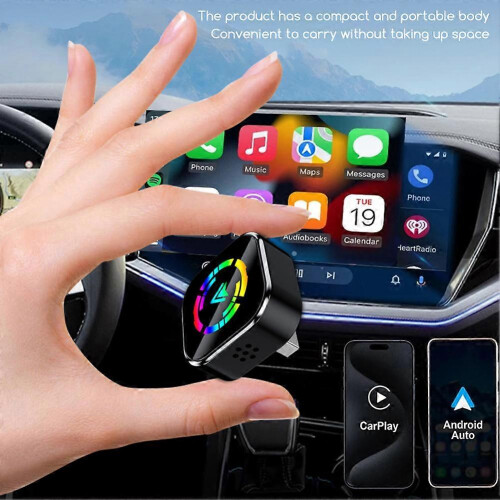 (E)2 In 1 Adapter Wireless Carplays Androids Auto 2 n 1 Functionality Fast Stable Carplays Wireless Adapter for Road Trip 2
