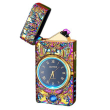 (Multicolour) Heavy Metal USB Rechargeable Plasmas Lighter for Men Multifunction Windproof Arc Lighter for Outdoor Camping Reliable Survival Tool
