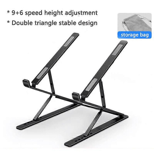 (Black) N8 Foldable Lifting Laptop Stand