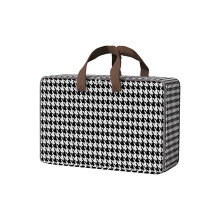 (C) Clothing Storage Box Large Capacity Household Wardrobe Foldable Cotton Quilt Bag Fabric Art Portable Moving And Packing Bag