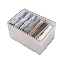 (Gray) Jeans Clothing Separation Basket Dormitory Wardrobe Drawer Transparent Storage Household Fabric Storage