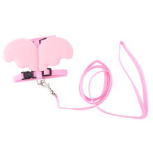 Coleira peitoral para animais de estimação, fácil de usar, sem puxar, material macio e respirável, ajustável, estilo asa de anjo, para coelhos,