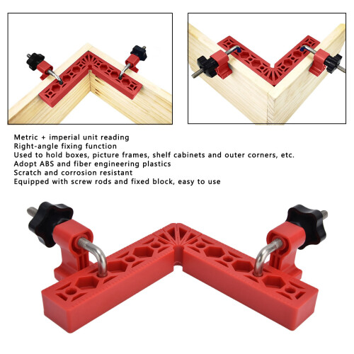 2 jeux de B Type 90 L-Type Right Angle Square (rouge) 1