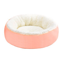 Warm bed voor honden Comfortabel rond knuffelbed voor-Roze L