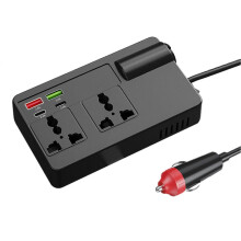 (No Digital Display) 200W Car Power Inverter 12V/24V to 220V - USB Fast Charger, AC Outlet, for Truck, RV, Camping, Emergency Power Supply