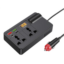 (With Digital Display) 200W Car Power Inverter 12V/24V to 220V - USB Fast Charger, AC Outlet, for Truck, RV, Camping, Emergency Power Supply