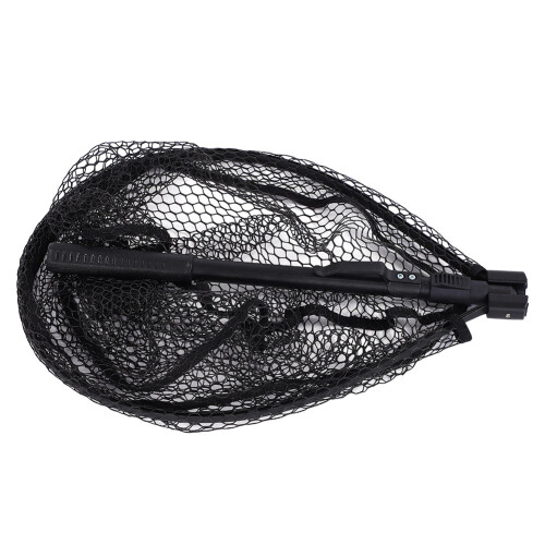 Angler's Folding Fish Net with Soft Rubber Mesh, Secure Attachment System, Lightweight & Strong Construction Frame, Fast Folding Design for