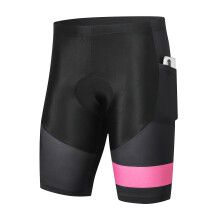 (XXXL,Pink)Men's Cycling Shorts with Seat Padding Breathable Quick-Drying Shockproof Shorts