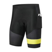 (L,Yellow)Men's Cycling Shorts with Seat Padding Breathable Quick-Drying Shockproof Shorts