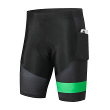 (L,Green)Men's Cycling Shorts with Seat Padding Breathable Quick-Drying Shockproof Shorts