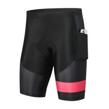 (M,Rose Red)Men's Cycling Shorts with Seat Padding Breathable Quick-Drying Shockproof Shorts